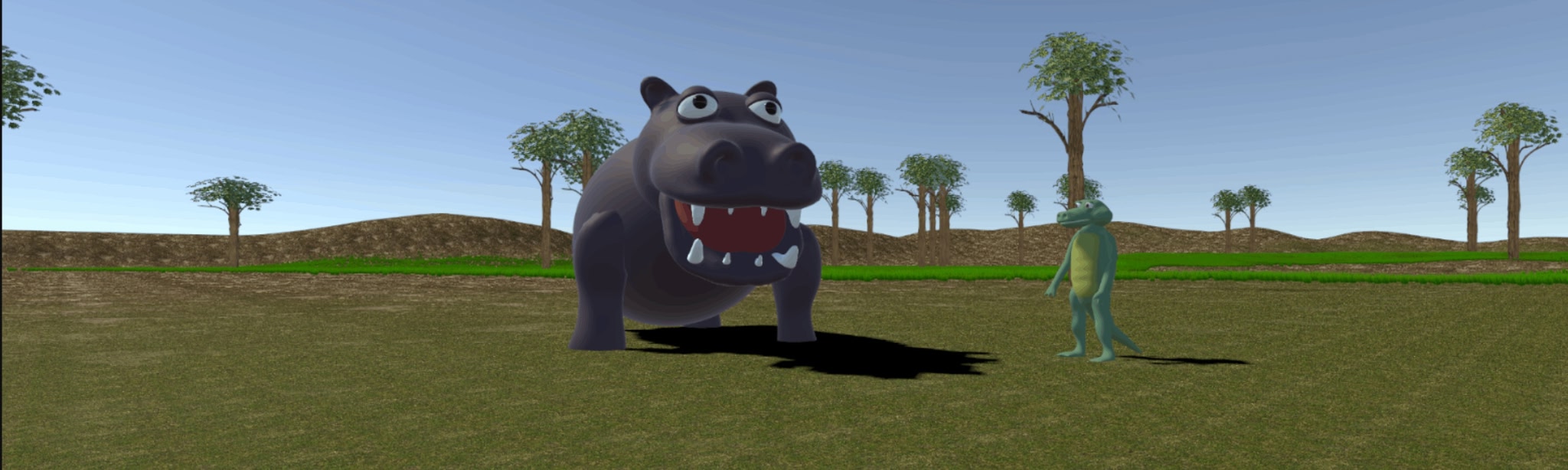 Windy Croc and hippo animation