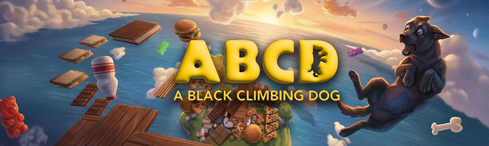 A Black Climbing Dog