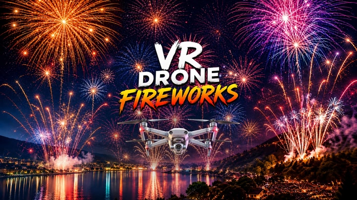 Epic VR Drone Flight Through Fireworks